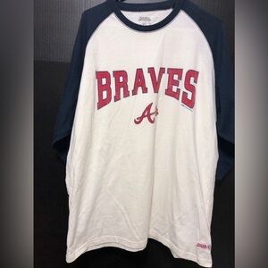 🌚Stitches Atlanta Braves Logo Raglan T-Shirt